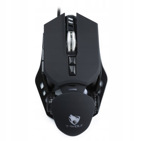 Myszka Gamingowa Mysz Dla Graczy Led Rgb 6400Dpi Czarna Mocna