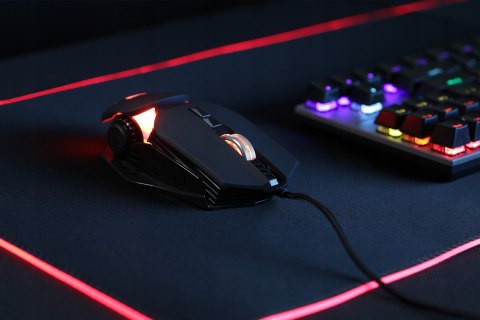 Myszka Gamingowa Mysz Dla Graczy Led Rgb 6400Dpi Czarna Mocna