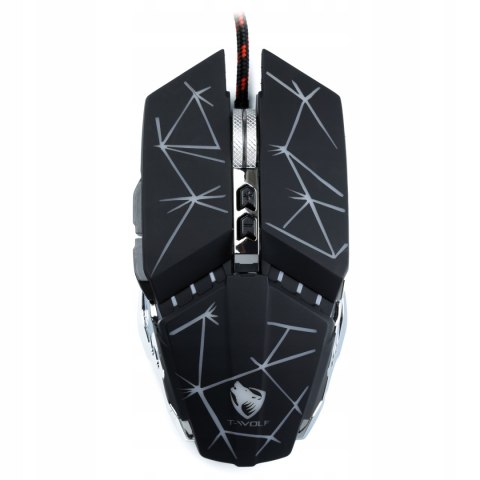Myszka Gamingowa Mysz Dla Graczy T-Wolf V7 Led Mocna Led Czarna
