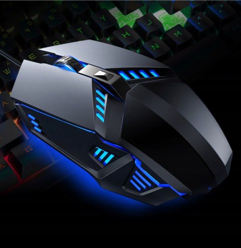Myszka Gamingowa Przewodowa Mysz Dla Graczy Podświetlana Led Rgb V7 Do Gier