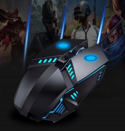 Myszka Gamingowa Przewodowa Mysz Dla Graczy Podświetlana Led Rgb V7 Do Gier