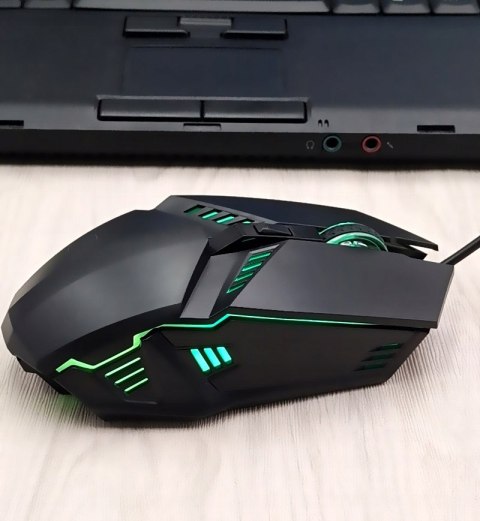 Myszka Gamingowa Przewodowa Mysz Dla Graczy Podświetlana Led Rgb V7 Do Gier