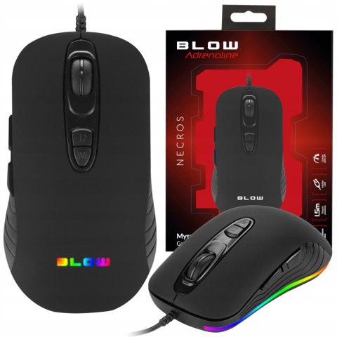 Myszka Mysz Przewodowa Gamingowa Optyczna Led Rgb Mocna Czarna