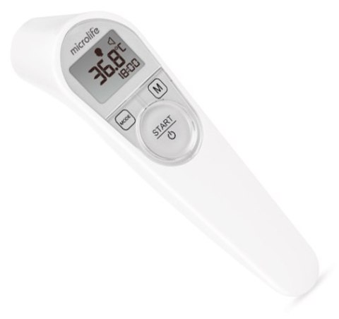Bezdotykowy Termometr Microlife Nc200 Z Etui, Alarmem Gorączki, Biały