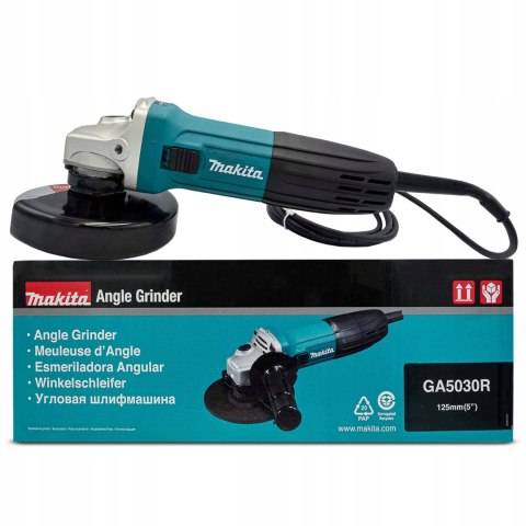 Szlifierka Kątowa Makita 720W 125Mm Anty-Restart Blokada Wrzeciona