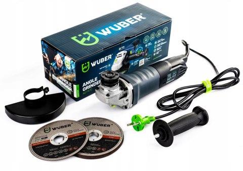 Szlifierka Kątowa Wuber 125Mm 1500W Z Regulacją Obrotów I 6 Tarczami
