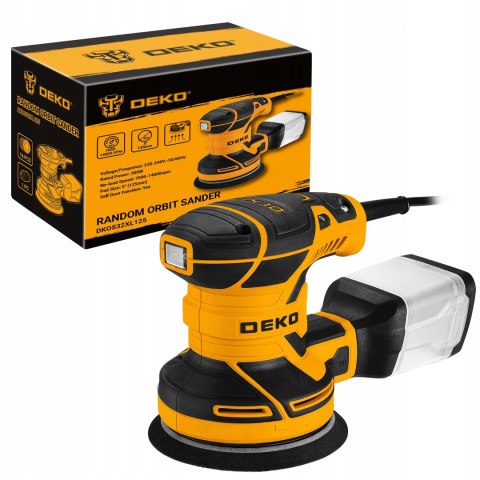 Szlifierka Oscylacyjna Deko 320W 125Mm 6 Prędkości Z Pojemnikiem Na Pył