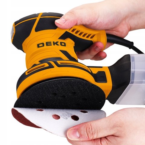 Szlifierka Oscylacyjna Deko 320W 125Mm 6 Prędkości Z Pojemnikiem Na Pył