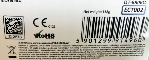 Termometr Bezdotykowy Na Podczerwień Esperanza Gk1g-P34s Z Etui