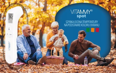 Termometr Bezdotykowy Vitammy Spot 1Sek Kolorowy Ekran Wielofunkcyjny Ce