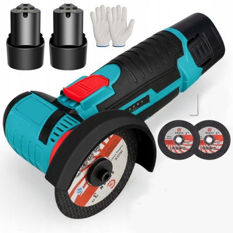 Ak.U.M.Ulatorowa Mini Szlifierka Kątowa 76Mm 12V 19500 Obr./Min 2X Baterie