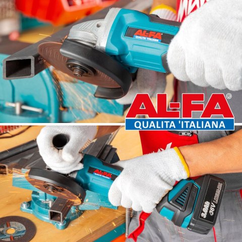 Akumulatorowa Szlifierka Kątowa Alfa 36V 3Ah Bezszczotkowa 8500 Obr/Min