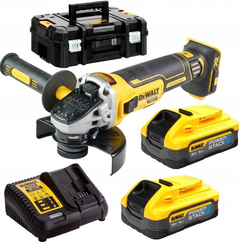 Bezszczotkowa Szlifierka Kątowa Dewalt 18V 125Mm 2X5ah Powerstack Xr