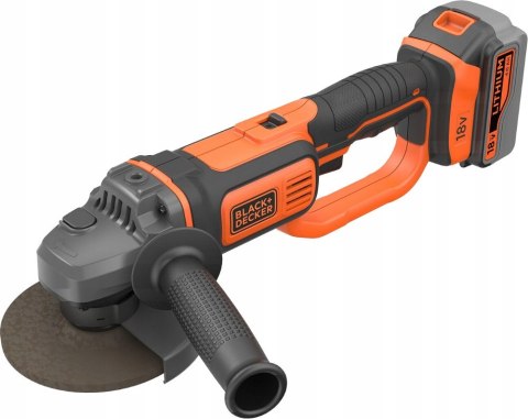 Black & Decker Szlifierka Kątowa 18V 4.0Ah 125Mm + Akumulator + Ładowarka