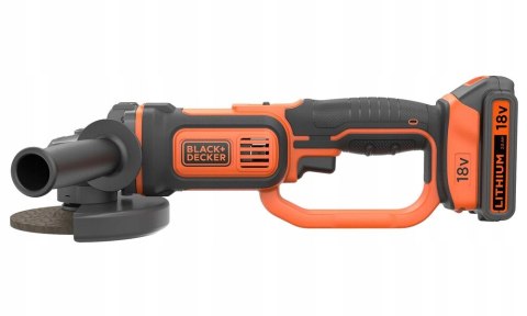 Black & Decker Szlifierka Kątowa 18V 4.0Ah 125Mm + Akumulator + Ładowarka