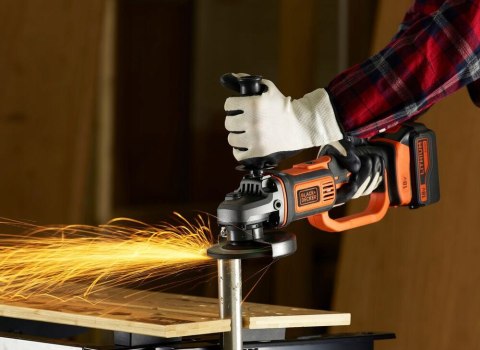 Black & Decker Szlifierka Kątowa 18V 4.0Ah 125Mm + Akumulator + Ładowarka