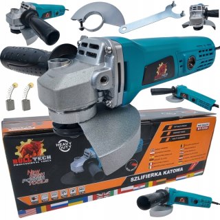 Szlifierka Kątowa 125Mm 1350W Bulltech Do Metalu Drewna Betonu 11000Rpm
