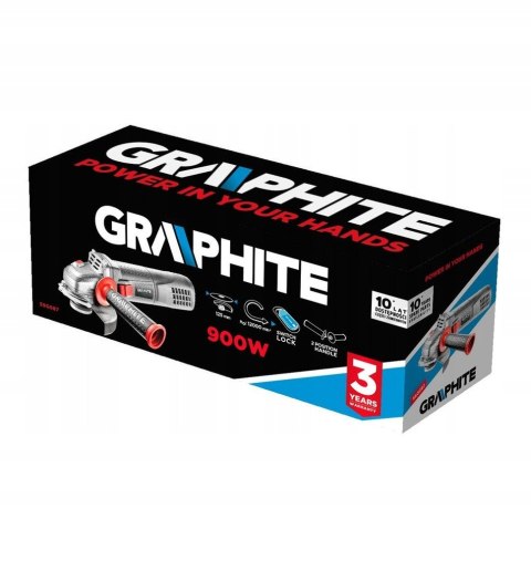 Szlifierka Kątowa 125Mm 900W Graphite 59G087 Z Dwustopniowym Przyciskiem