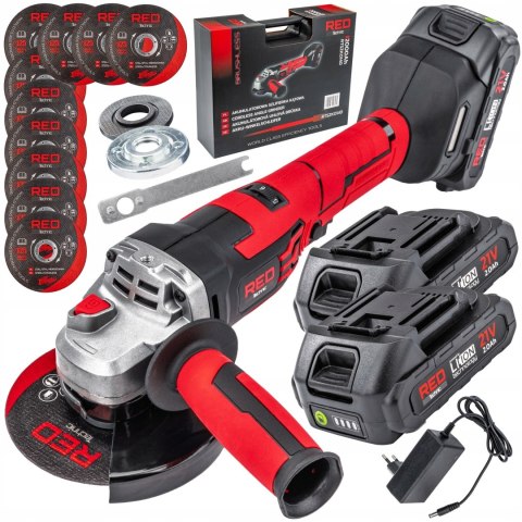 Szlifierka Kątowa Akumulatorowa 21V 125Mm 2X2000mah 10000Rpm Bezszczotkowa