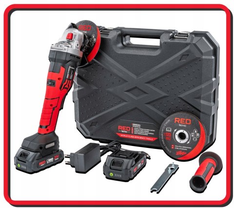 Szlifierka Kątowa Akumulatorowa 21V 125Mm 2X2000mah 10000Rpm Bezszczotkowa