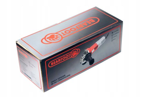 Szlifierka Kątowa Bearfoot 1700W Z Regulacją, Tarczami I Rączką 125Mm