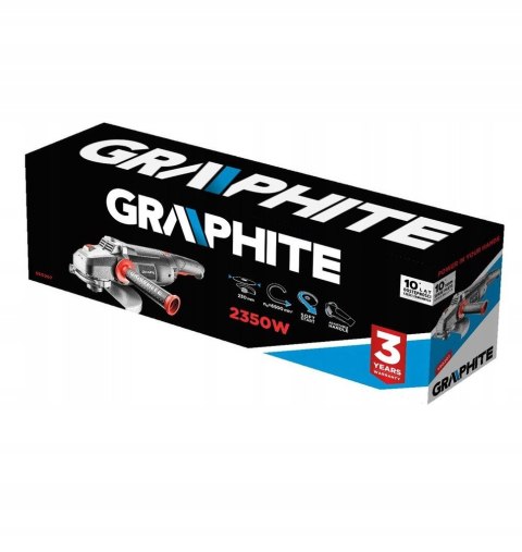 Szlifierka Kątowa Graphite 2350W 230Mm Mocny Silnik Dwustopniowy Przycisk
