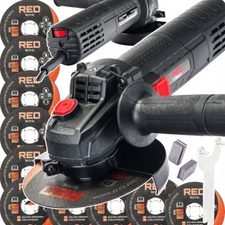 Szlifierka Kątowa Red Technic 125Mm 1300W Z Regulacją I 10 Tarczami