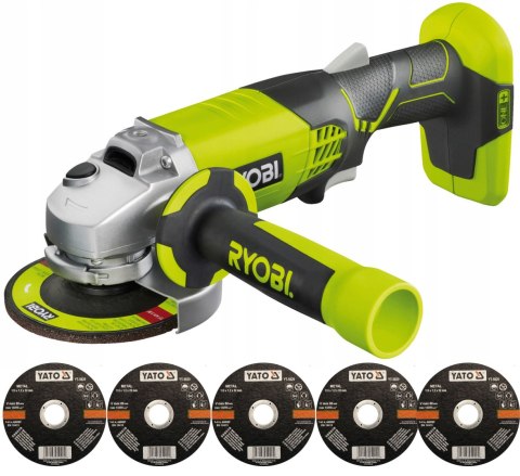 Szlifierka Kątowa Ryobi 18V 115Mm Bez Akumulatora, Idealna Do Cięcia I Szlifowania