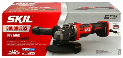 Bezszczotkowa Szlifierka Kątowa Skil 20V 125Mm Z Osłoną I Łagodnym Rozruchem