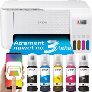 Drukarka Atramentowa Epson Ecotank Biała Wifi 3W1 Druk Skan Kopia + Tusze