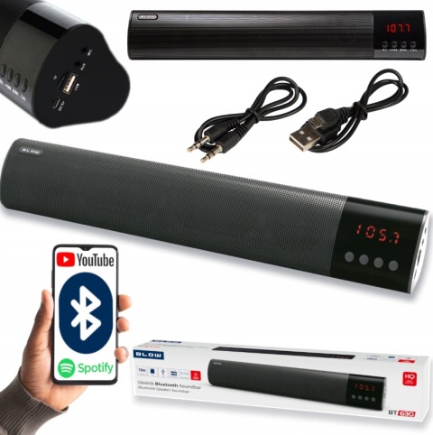 Bezprzewodowy głośnik Bluetooth BLOW Soundbar z radiem FM i wyświetlaczem
