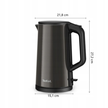Czajnik Elektryczny Tefal KI583 2000W 1.5L Stal Czarna z Filtracją