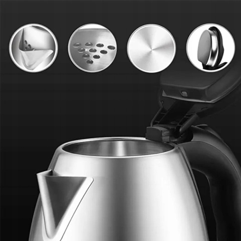 Czajnik bezprzewodowy 2L Martom, stal nierdzewna, 1500W, elegancki design