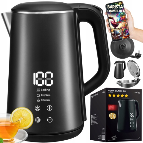 Czajnik elektryczny Lehmann Aqua Black 1,6L z regulacją temperatury 1500W