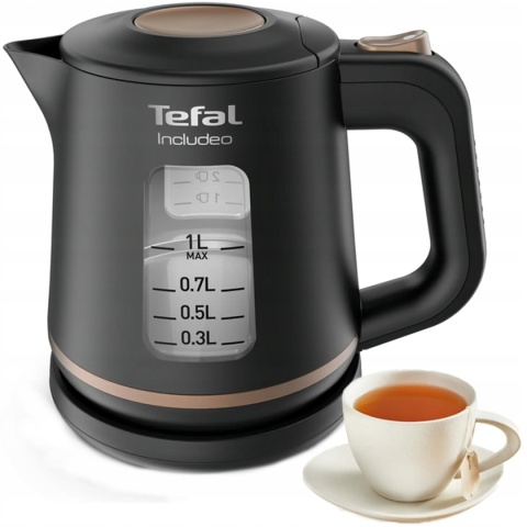 Czajnik elektryczny Tefal Includeo KI533811 2400W czarny, 1L, automatyczne wyłączanie