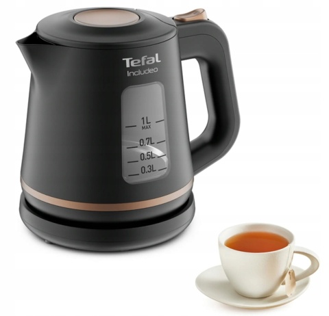 Czajnik elektryczny Tefal Includeo KI533811 2400W czarny, 1L, automatyczne wyłączanie