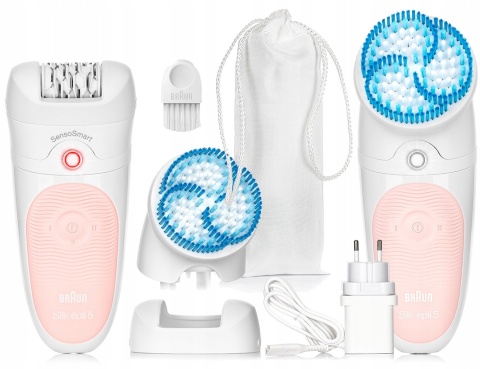 Depilator Braun Silk-épil 5 Wet&Dry SensoSmart z Głowicą SPA - Różowy