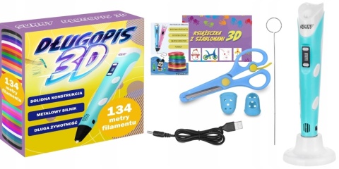 Długopis 3D Drukarka 3D Pen 3 Generacja 134 Metry Wkładu Kolorowego Sunny
