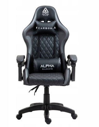 Fotel Gamingowy Alpha Carbon Grey - Ergonomiczne Krzesło Biurkowe