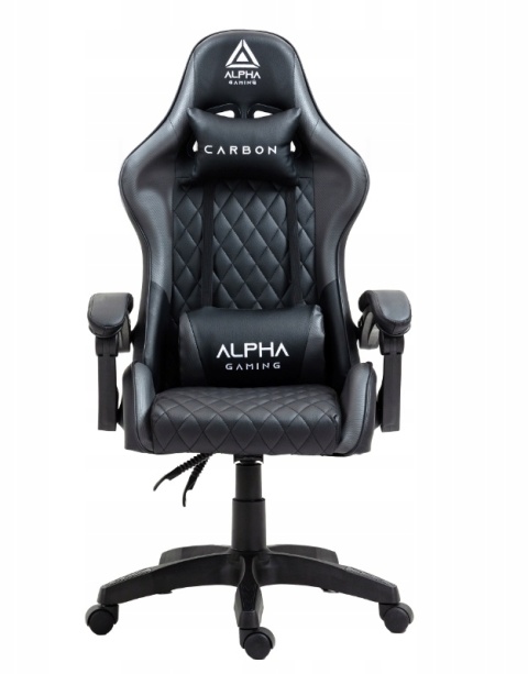 Fotel Gamingowy Alpha Carbon Grey - Ergonomiczne Krzesło Biurkowe