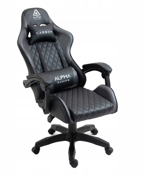 Fotel Gamingowy Alpha Carbon Grey - Ergonomiczne Krzesło Biurkowe