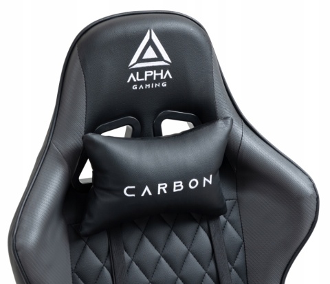Fotel Gamingowy Alpha Carbon Grey - Ergonomiczne Krzesło Biurkowe