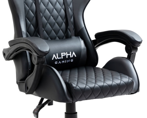 Fotel Gamingowy Alpha Carbon Grey - Ergonomiczne Krzesło Biurkowe