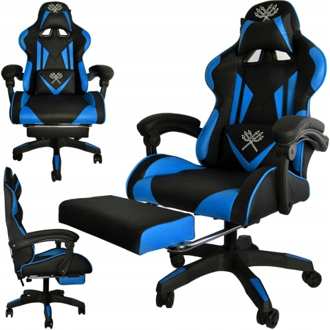 Fotel Gamingowy DUNMOON Blue - Ergonomiczny Krzesło Obrotowe dla Gracza
