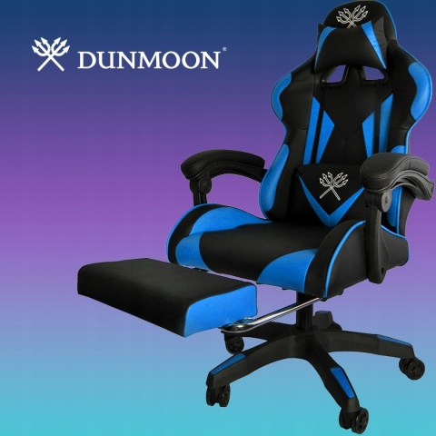 Fotel Gamingowy DUNMOON Blue - Ergonomiczny Krzesło Obrotowe dla Gracza