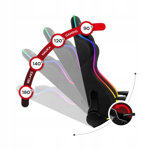 Fotel Gamingowy Huzaro Force 6.3 RGB z Poduszkami i Regulacją