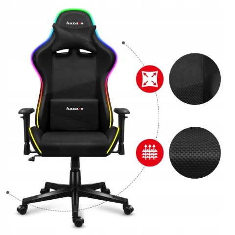Fotel Gamingowy Huzaro Force 6.3 RGB z Poduszkami i Regulacją