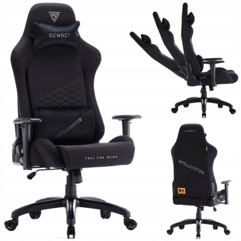 Fotel Kubełkowy Gamingowy Materiałowy Biurowy Obrotowy Senshi Xl Sense7