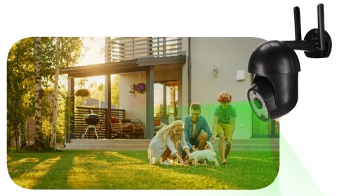 Zewnętrzna Kamera Obrotowa Ip 3Mpx V3 Dark Wifi Czarna Zoomx4 2304X1296