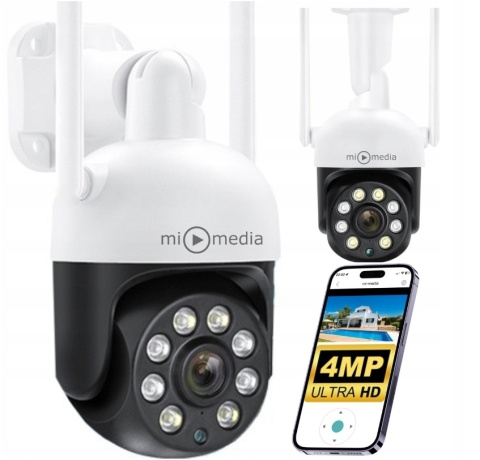 Kamera Zewnętrzna Obrotowa Bezprzewodowa Ip Wifi 4X Zoom 4Mpx 4Mp Smart Hd